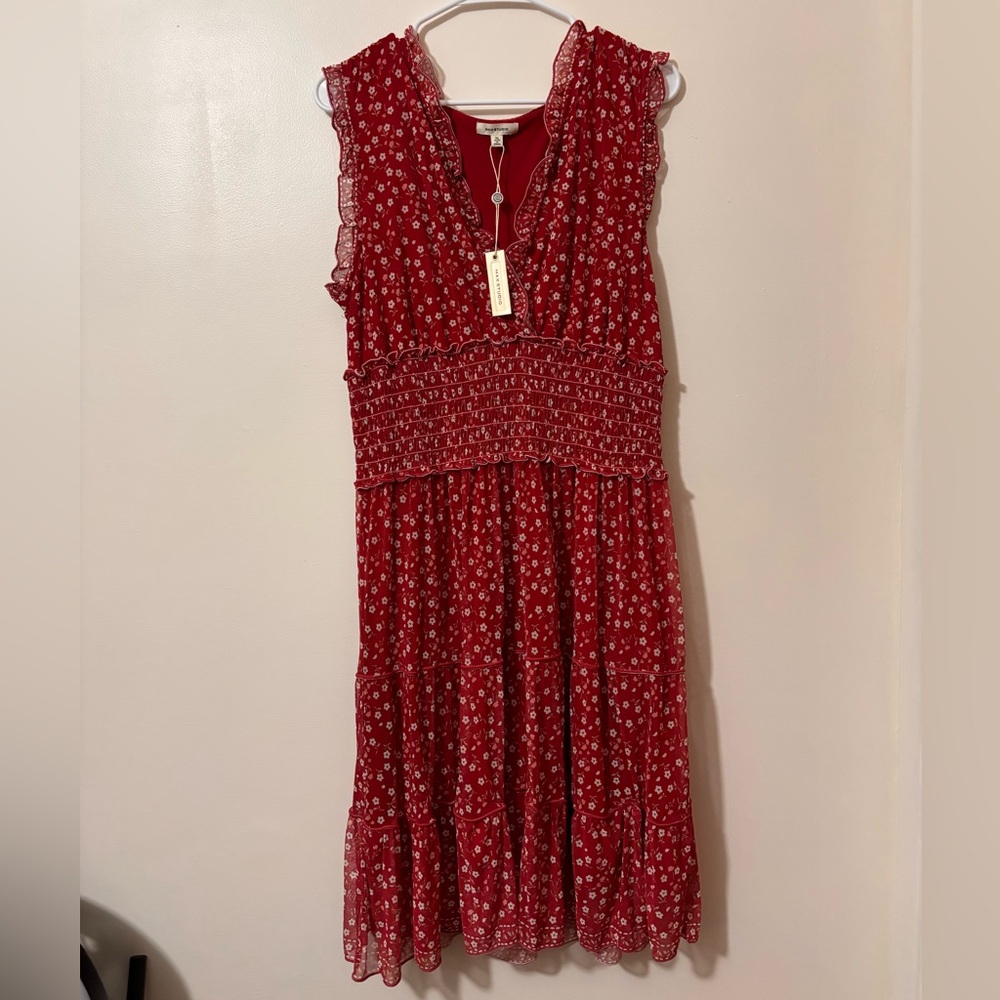 NWT. MAX STUDIO WOMEN'S SLEEVELESS MAXI DRESS RED WHITE FLORAL SIZE XL